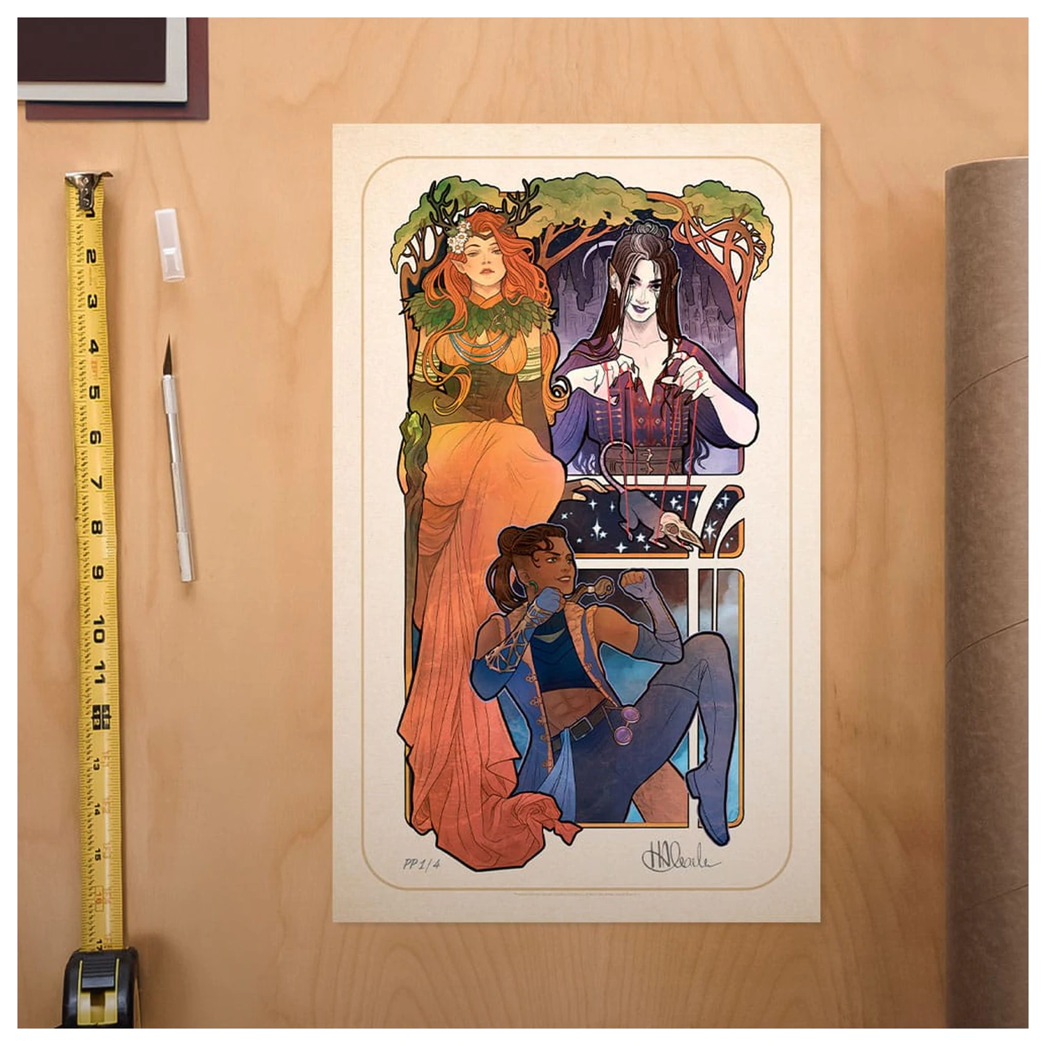 Critical Role Art Print Marisha Ray: 10th Anniversary Art Nouveau Illustrations 46 x 28 cm – nezarámované produktová fotografia