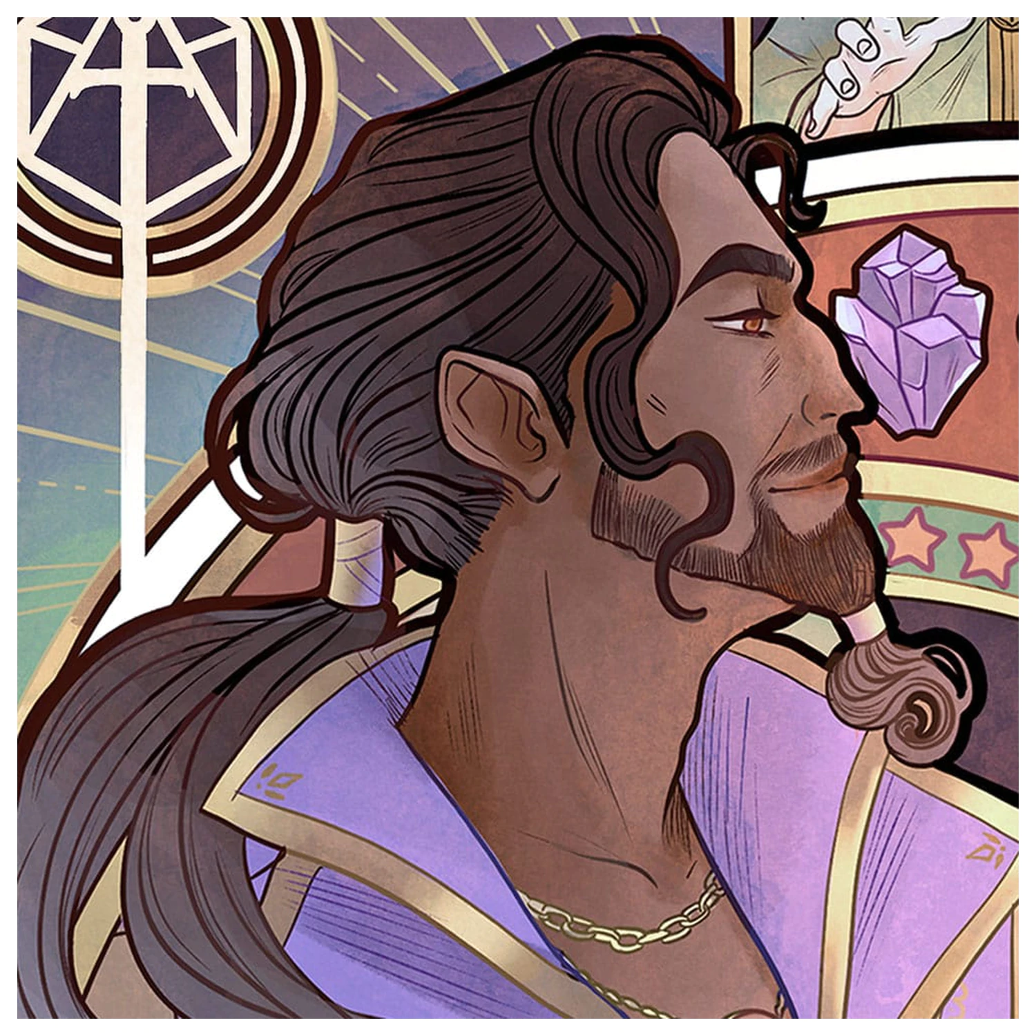 Critical Role Art Print Matthew Mercer: 10th Anniversary Art Nouveau Ilustrácie 46 x 28 cm - nezarámované produktová fotografia