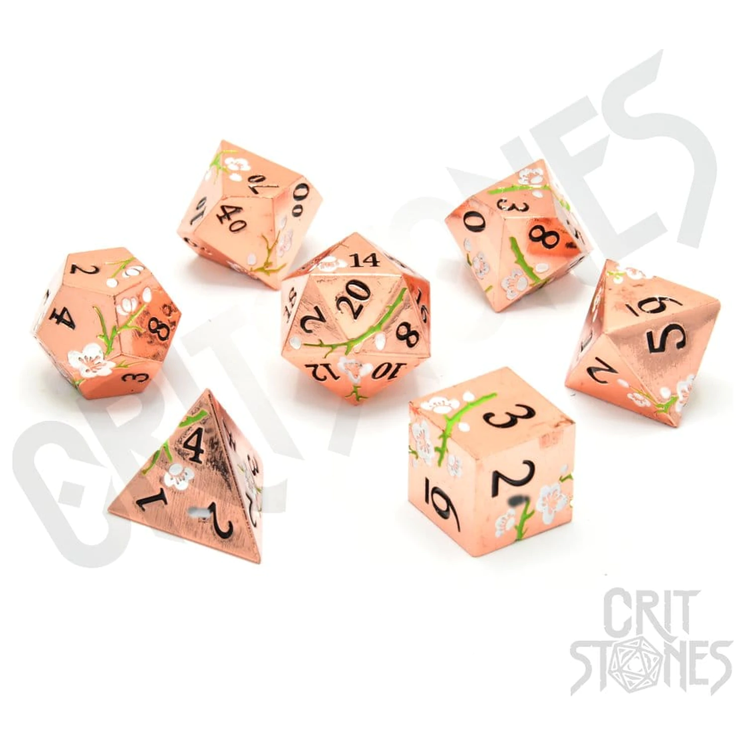 CritStones Metal Dice Set Ružový kvet produktová fotografia