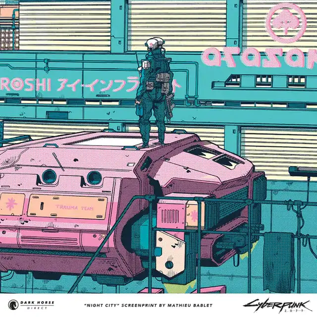 Cyberpunk 2077 Art Print Night City 45 x 60 cm umelecká tlač produktová fotografia