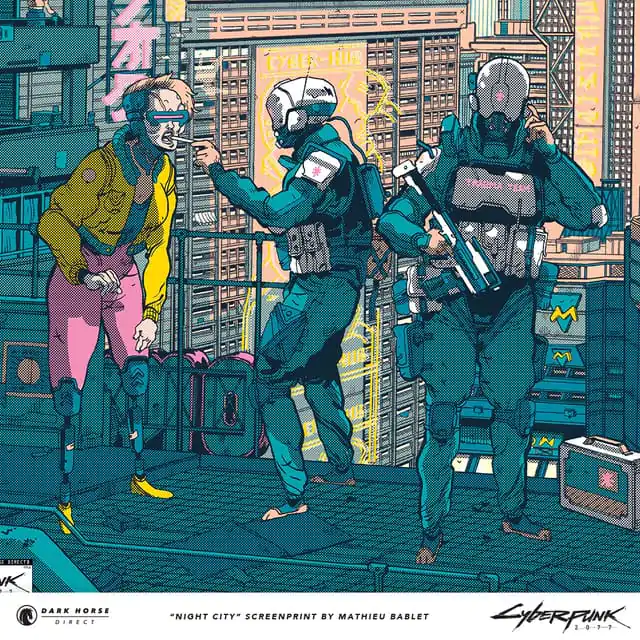 Cyberpunk 2077 Art Print Night City 45 x 60 cm umelecká tlač produktová fotografia