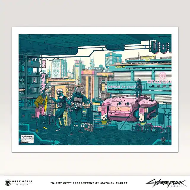 Cyberpunk 2077 Art Print Night City 45 x 60 cm umelecká tlač produktová fotografia