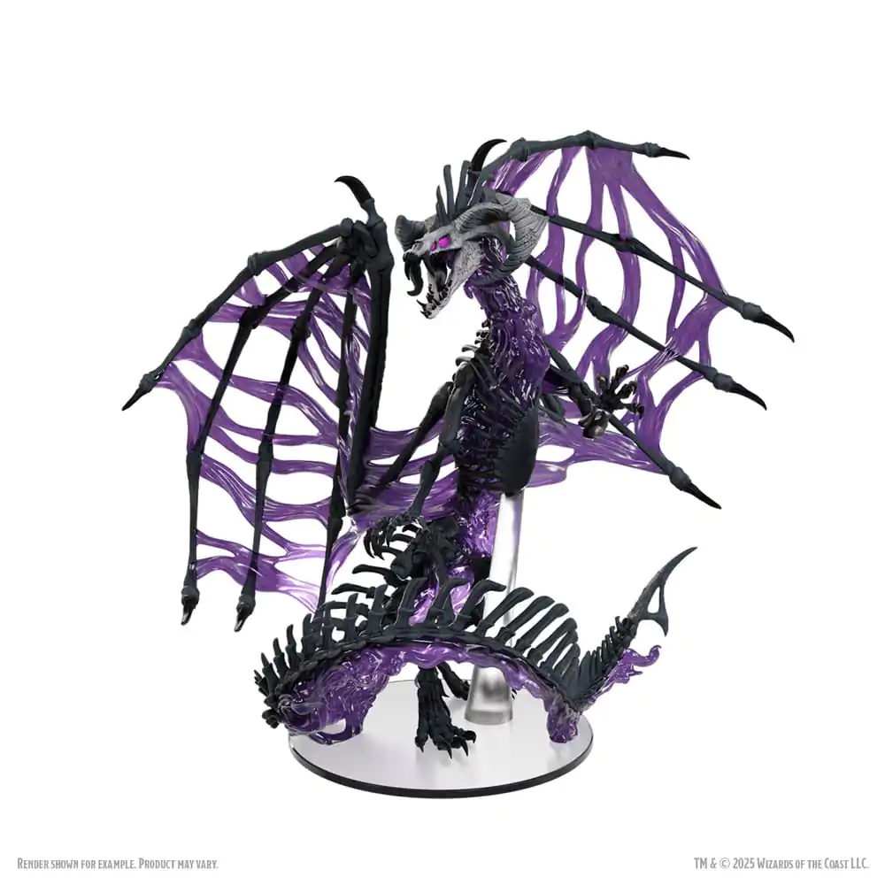 D&D Icons of the Realms Balené, vopred namaľované miniatúry Black Dracolich 30 cm produktová fotografia