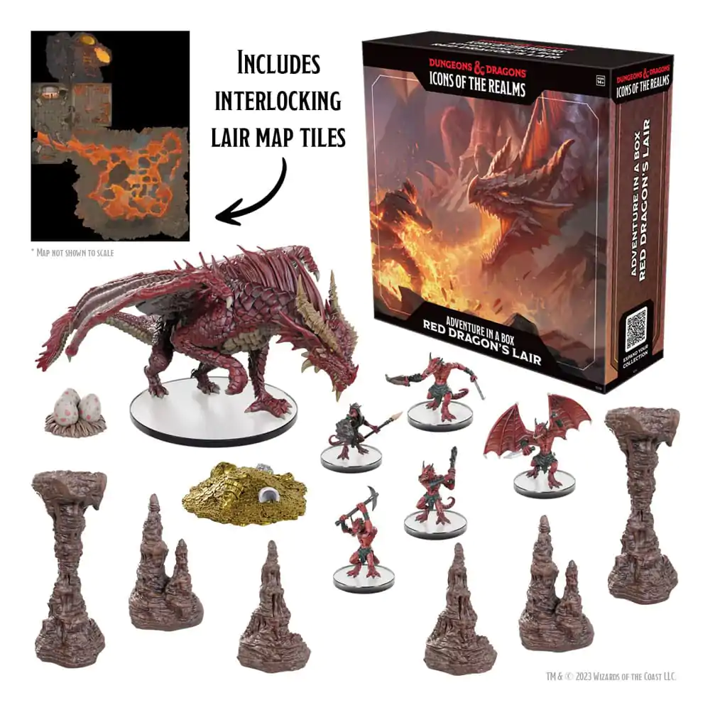 D&D Icons of the Realms pre-painted Miniatures Dobrodružstvo v krabici - Red Dragon's Lair produktová fotografia