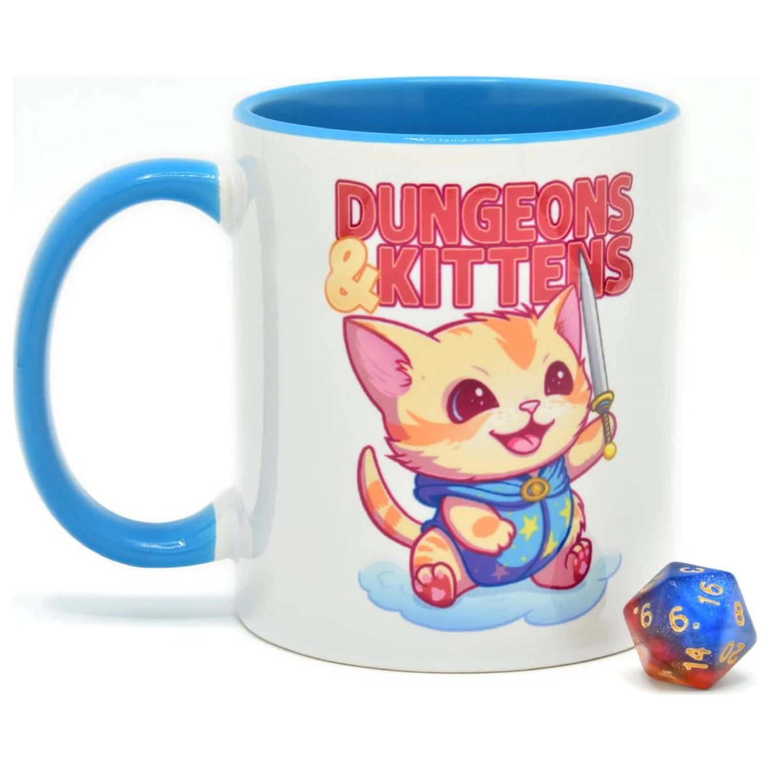 Dungeons & Kittens Darčeková súprava Hrnček a kocky D20 produktová fotografia