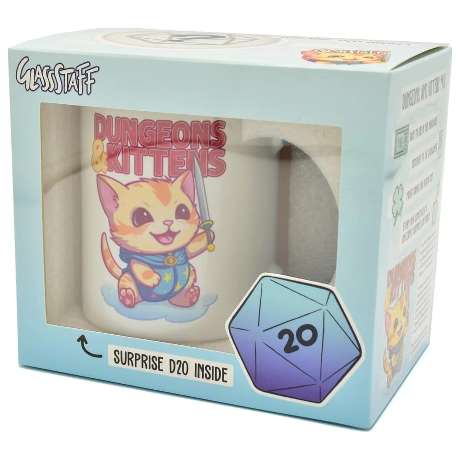 Dungeons & Kittens Darčeková súprava Hrnček a kocky D20 produktová fotografia