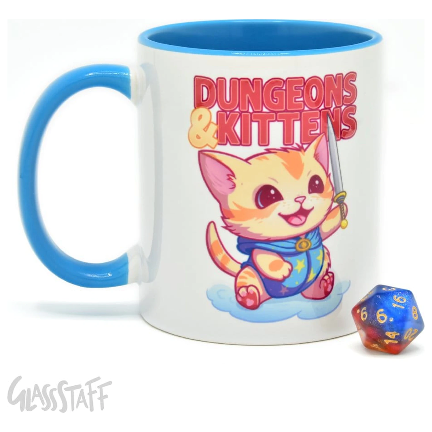 Dungeons & Kittens Darčeková súprava Hrnček a kocky D20 produktová fotografia