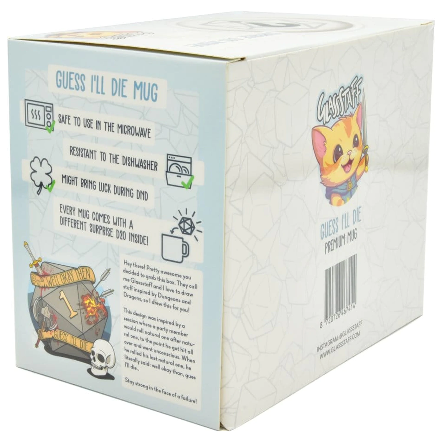 Guess I'll Die darčeková súprava, hrnček a kocky D20 produktová fotografia