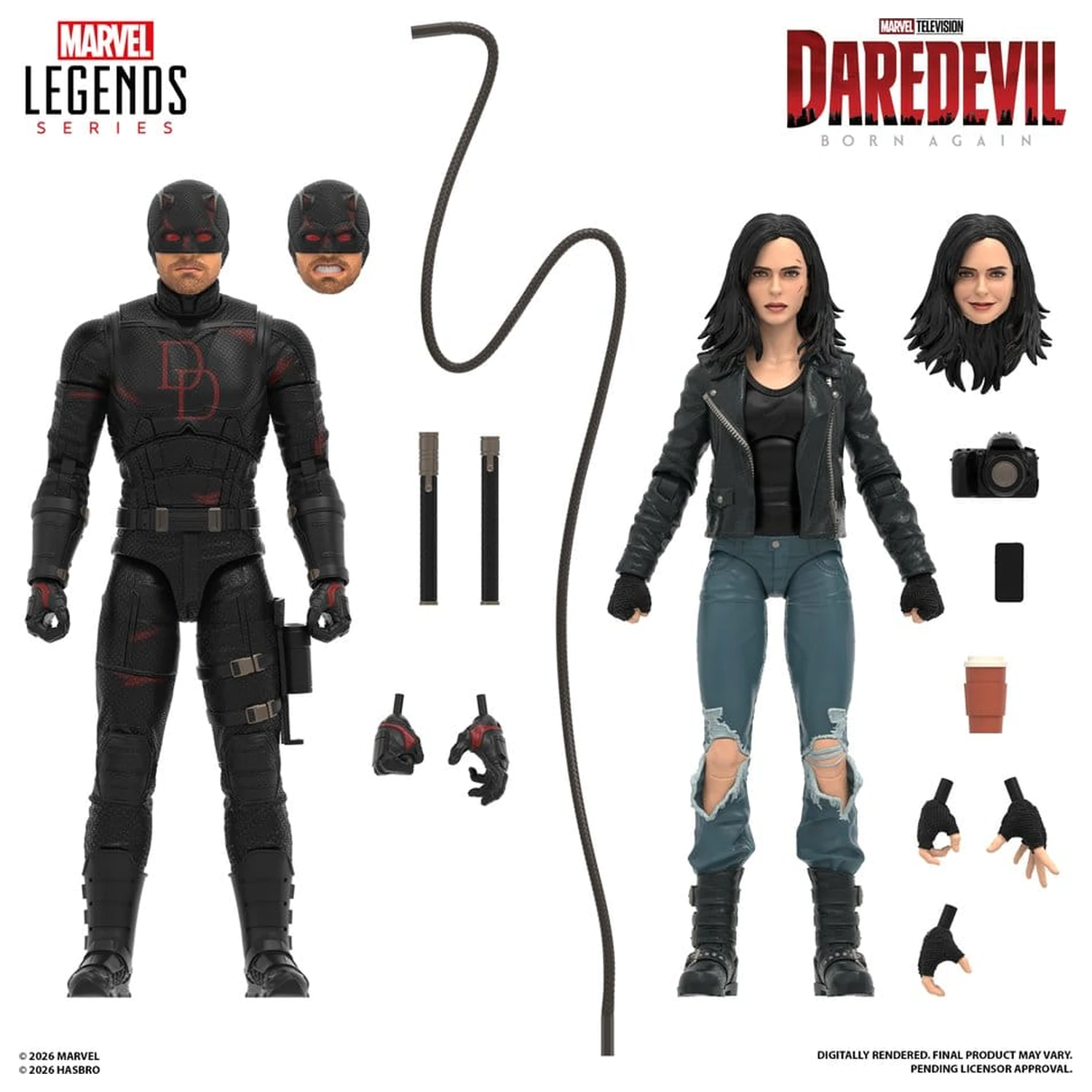 Daredevil: Born Again Marvel Legends akčné figúrky 2-Pack Daredevil & Jessica Jones 15 cm produktová fotografia