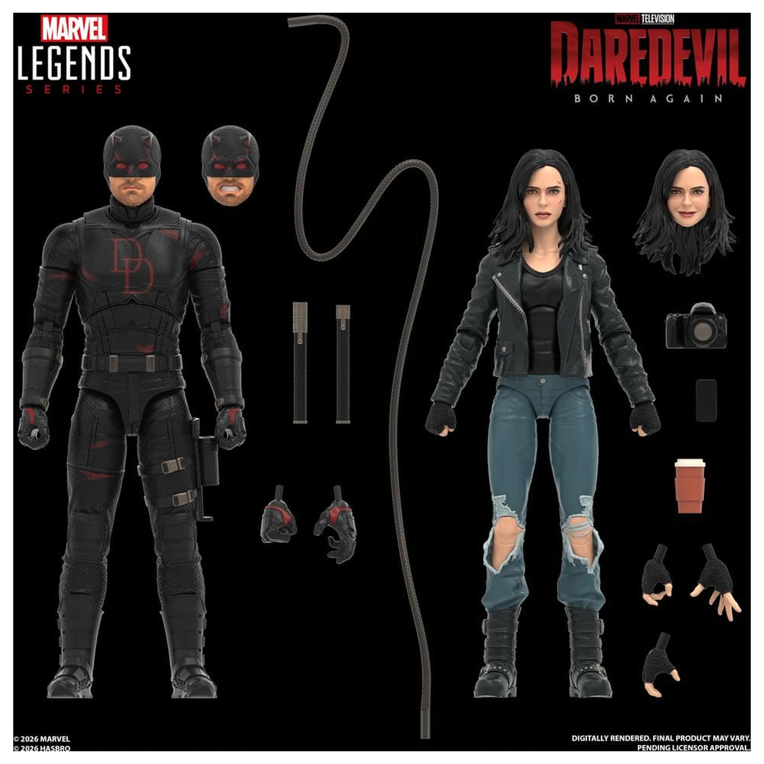 Daredevil: Born Again Marvel Legends akčné figúrky 2-Pack Daredevil & Jessica Jones 15 cm produktová fotografia