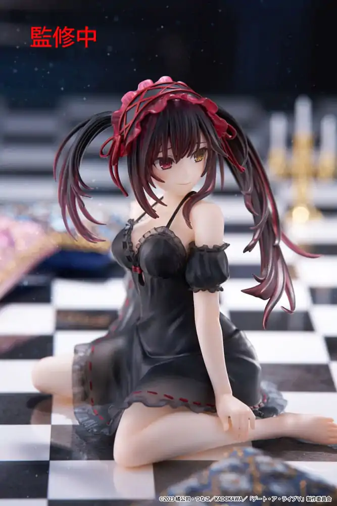 Date A Live V PVC socha Desktop Cute Figure Kurumi Tokisaki Nightwear Ver. 13 cm produktová fotografia