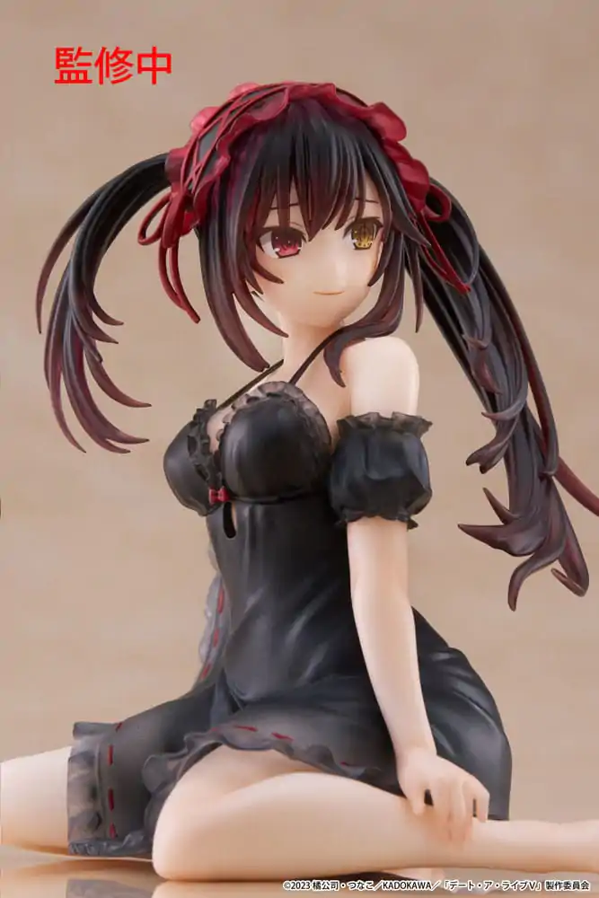 Date A Live V PVC socha Desktop Cute Figure Kurumi Tokisaki Nightwear Ver. 13 cm produktová fotografia
