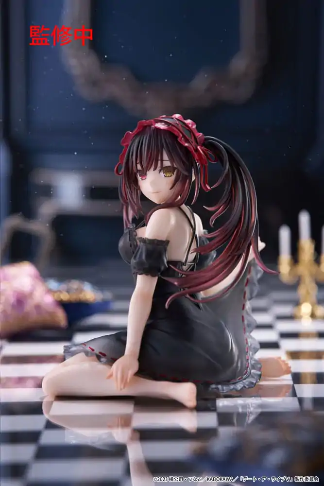 Date A Live V PVC socha Desktop Cute Figure Kurumi Tokisaki Nightwear Ver. 13 cm produktová fotografia