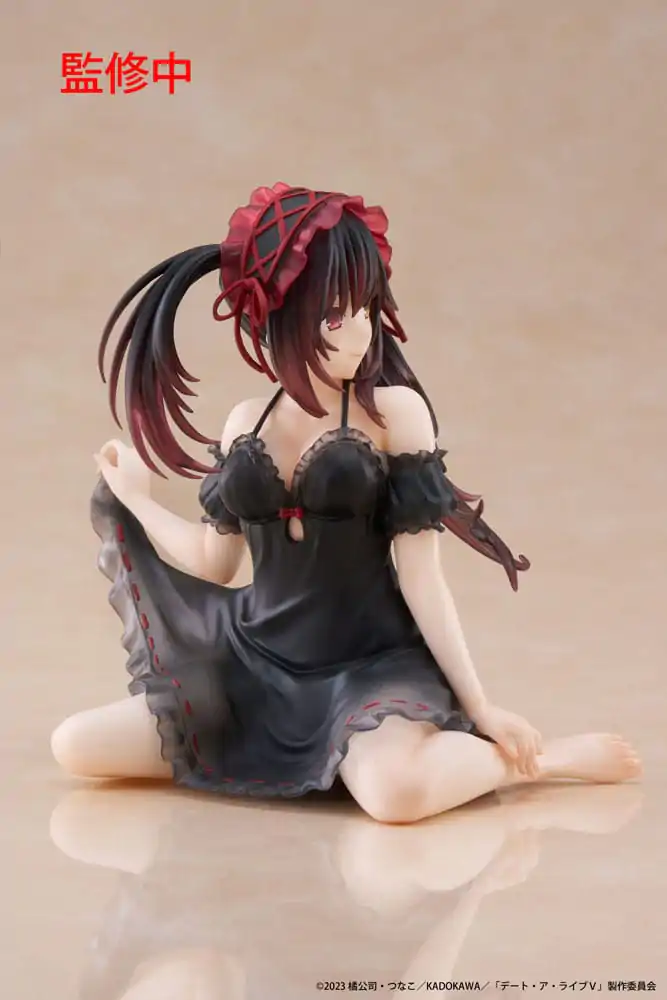 Date A Live V PVC socha Desktop Cute Figure Kurumi Tokisaki Nightwear Ver. 13 cm produktová fotografia