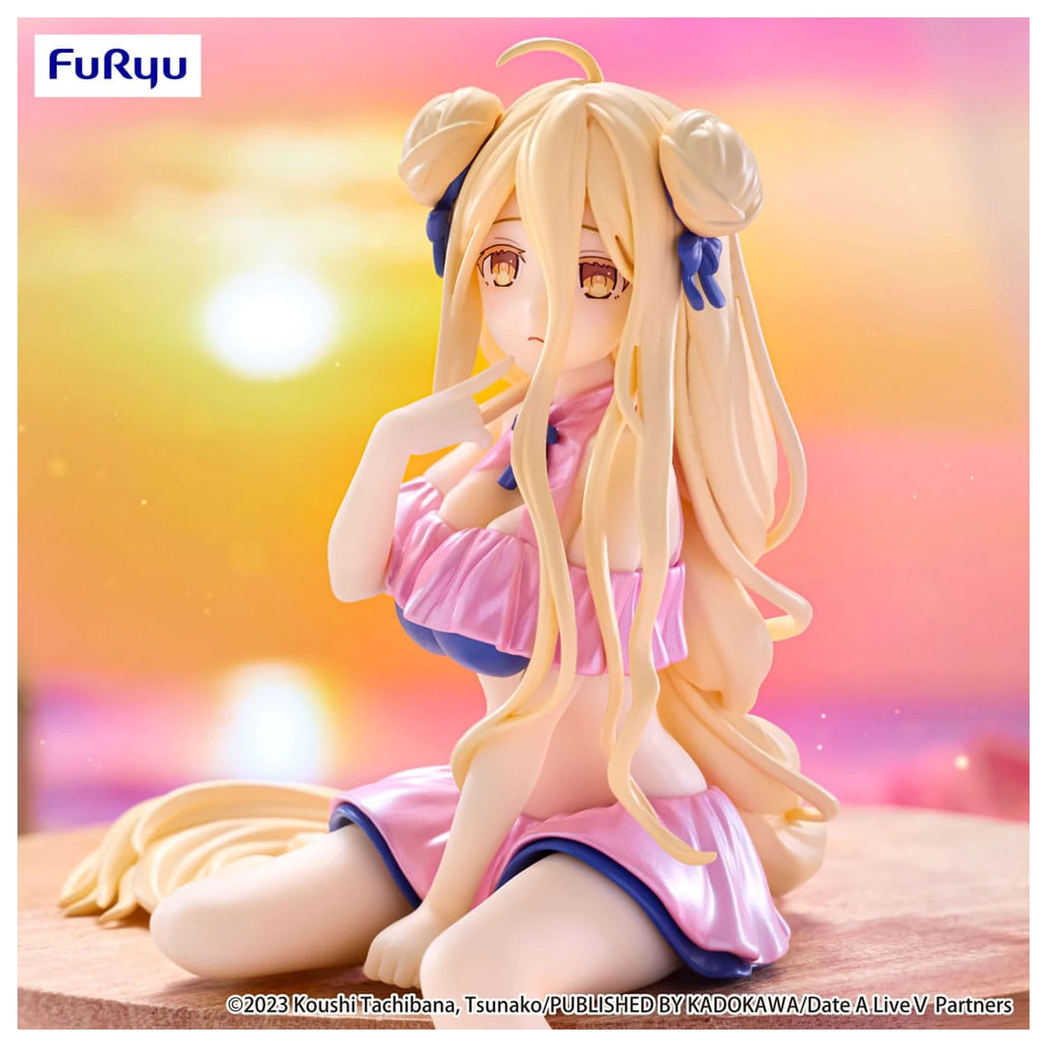 Date A Live V Noodle Stopper PVC socha Mukuro Hoshimiya Swimsuit Pastel Pink Color Ver. 13 cm produktová fotografia