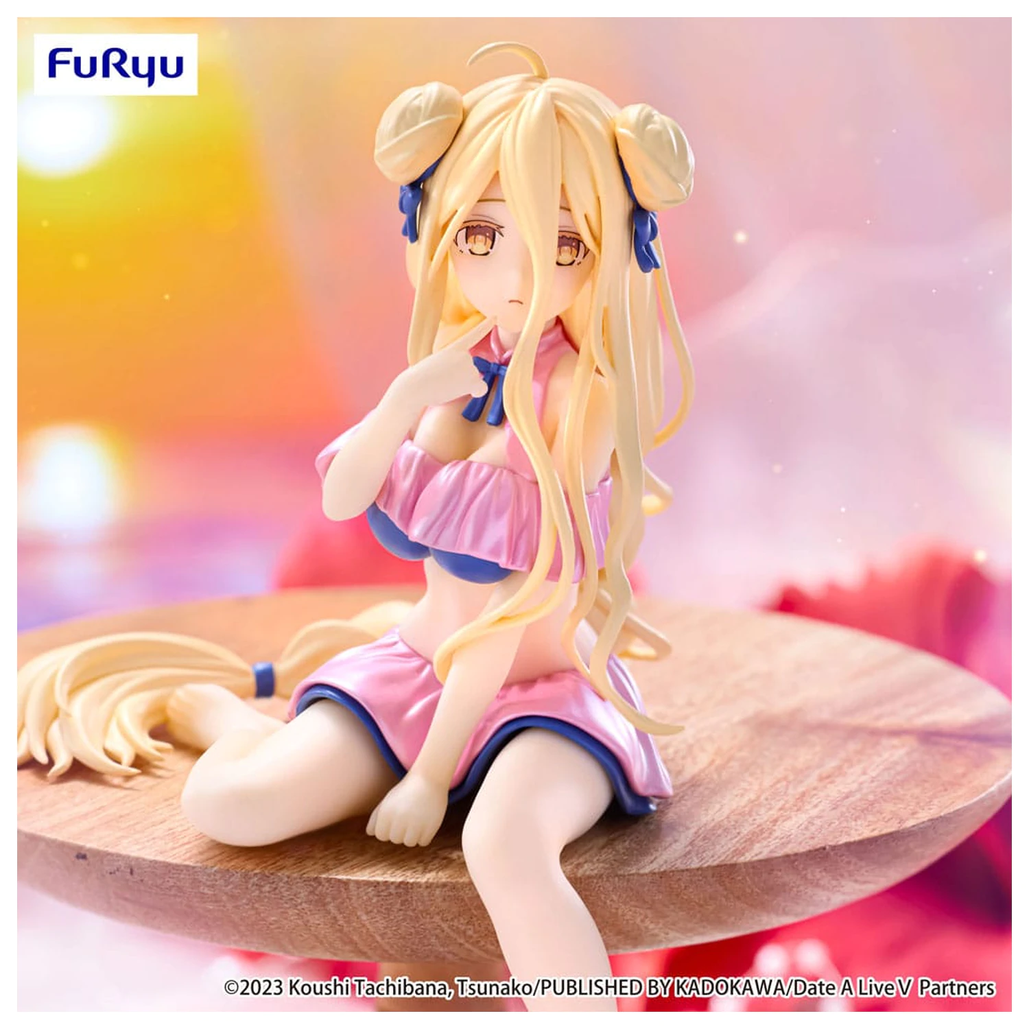 Date A Live V Noodle Stopper PVC socha Mukuro Hoshimiya Swimsuit Pastel Pink Color Ver. 13 cm produktová fotografia