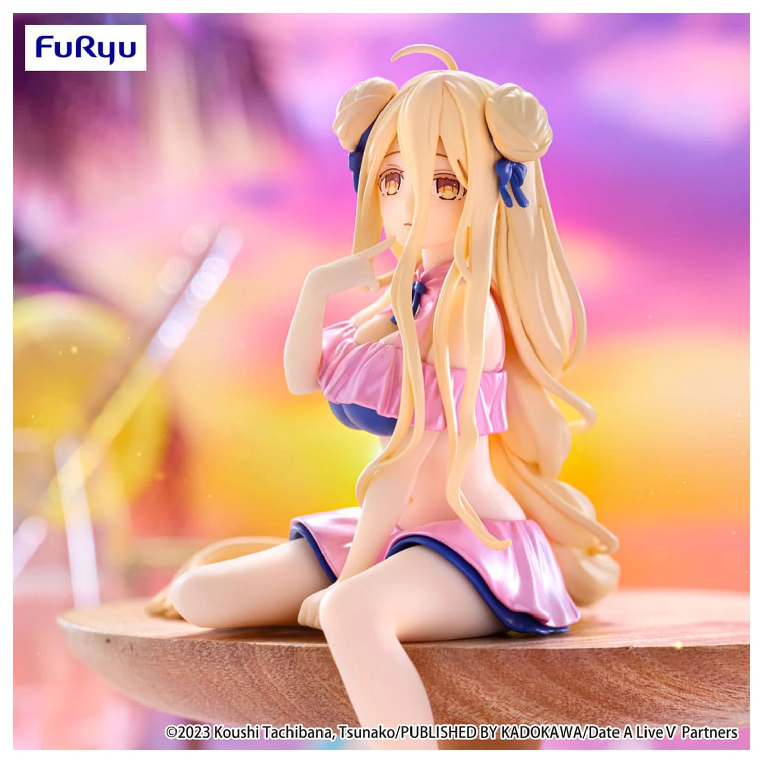 Date A Live V Noodle Stopper PVC socha Mukuro Hoshimiya Swimsuit Pastel Pink Color Ver. 13 cm produktová fotografia