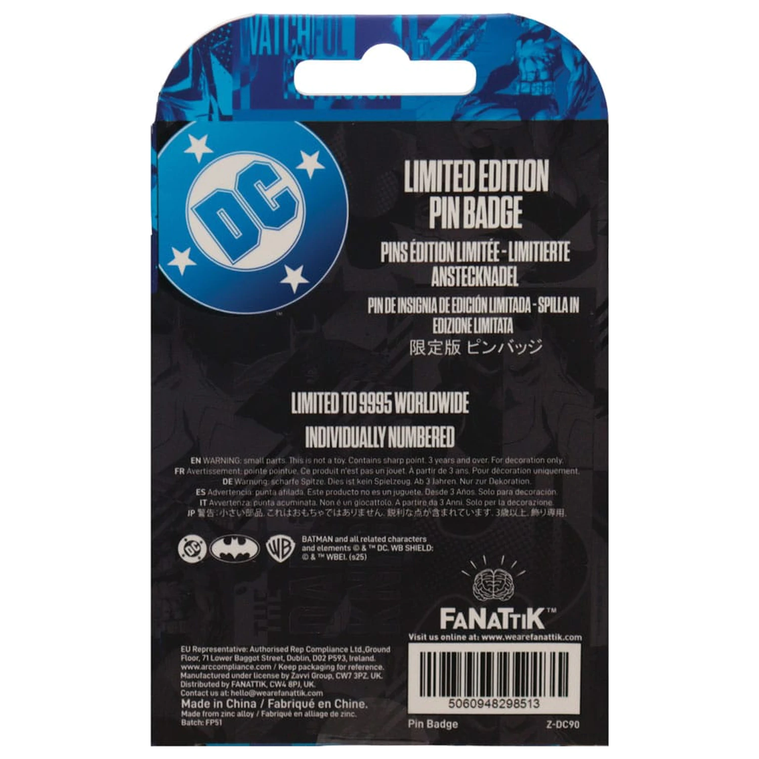 DC Comics odznak Pin Batman Gotham City Guardian Limited Edition produktová fotografia