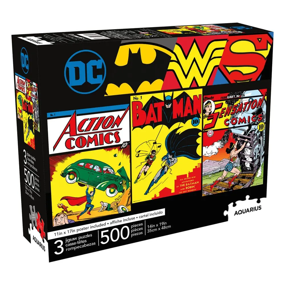 DC Comics Puzzle skladačka Batman, Superman, Wonder Woman 3-Pack (500 dielikov) produktová fotografia