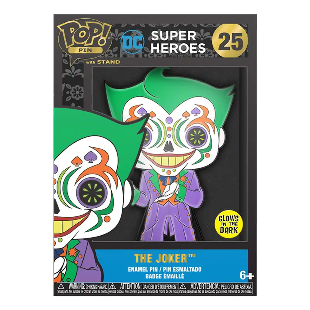 DC Comics DOTD Loungefly POP! Smaltovaný odznak Joker (Svietiaci v tme) 10 cm produktová fotografia