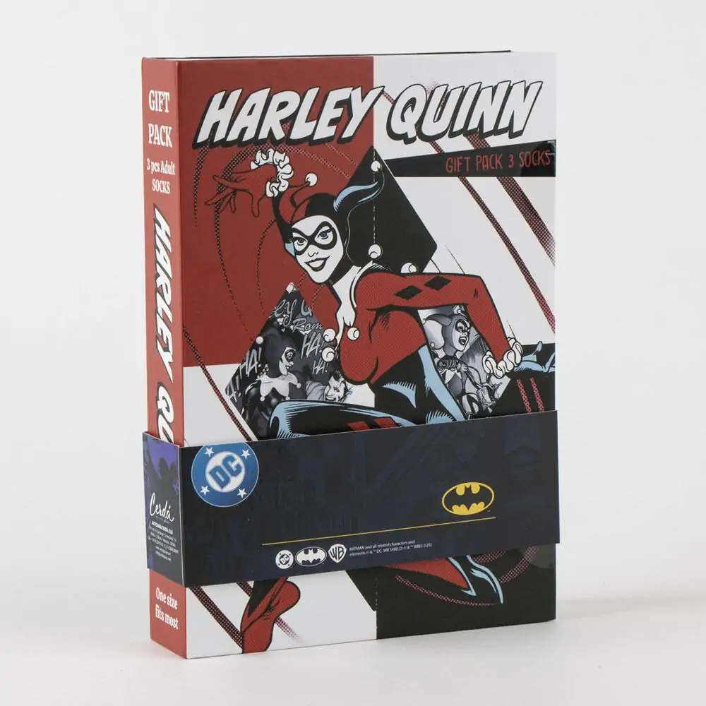 DC Comics Harley Quinn balenie 3 páry ponožiek pre dospelých produktová fotografia