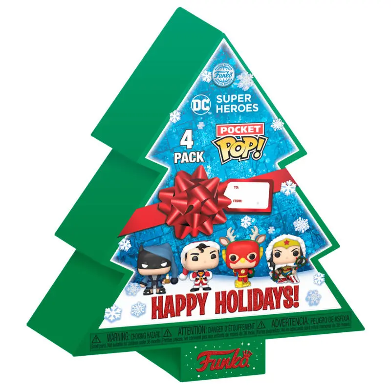 DC Comics Holiday 2022 Pocket POP! Vinyl figúrky, 4 db-os karácsonyfa ünnepi doboz, 4 cm termékfotó