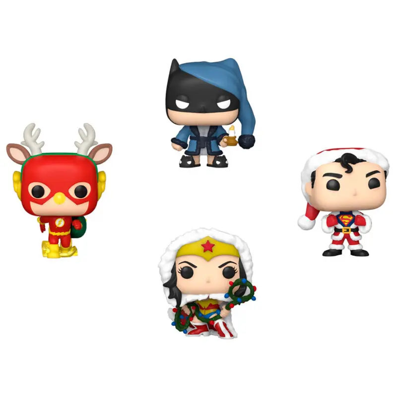 DC Comics Holiday 2022 Pocket POP! Vinyl figúrky, 4 db-os karácsonyfa ünnepi doboz, 4 cm termékfotó