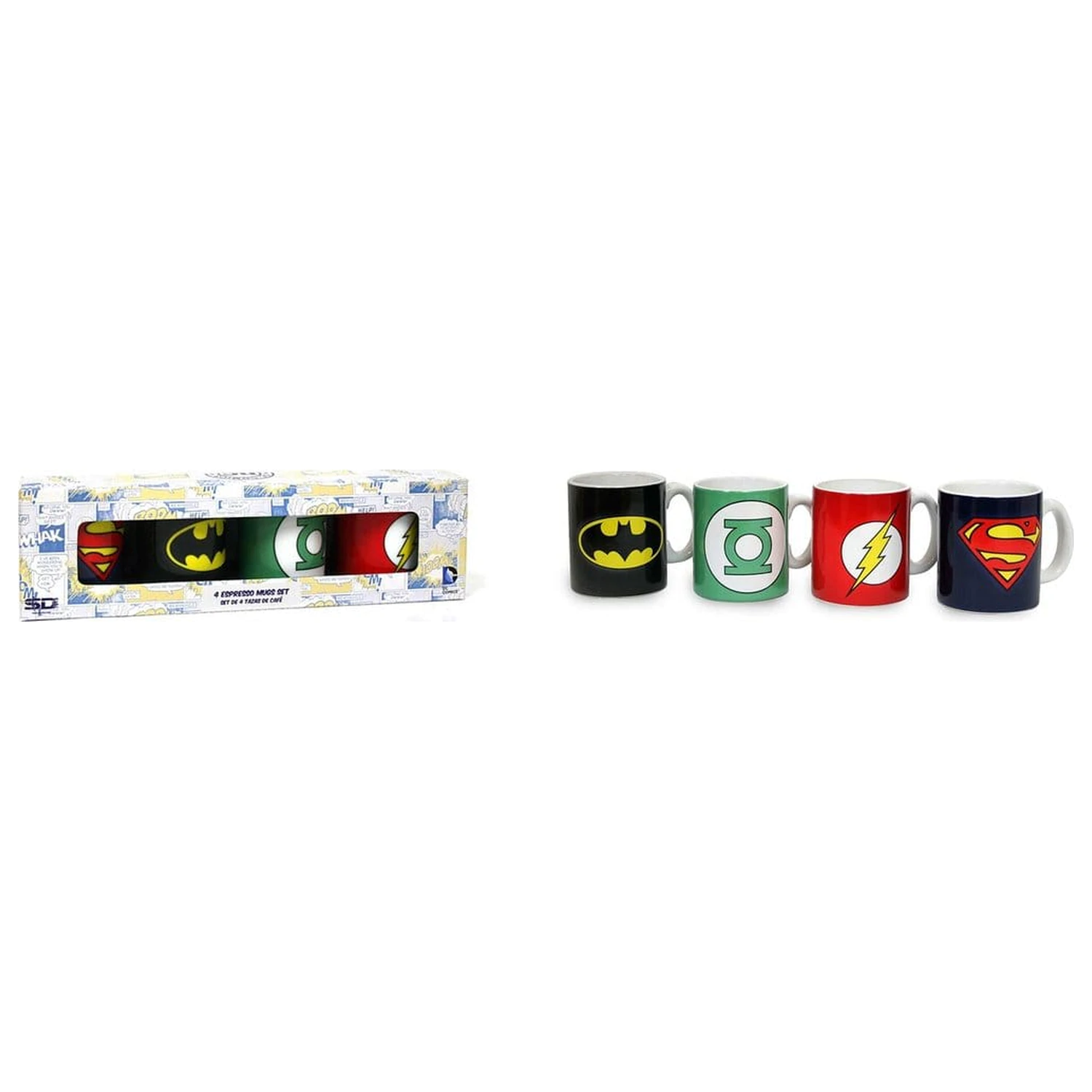 DC Comics Ceramic Mini hrnčeky na kávu Logos 8 cm Set produktová fotografia