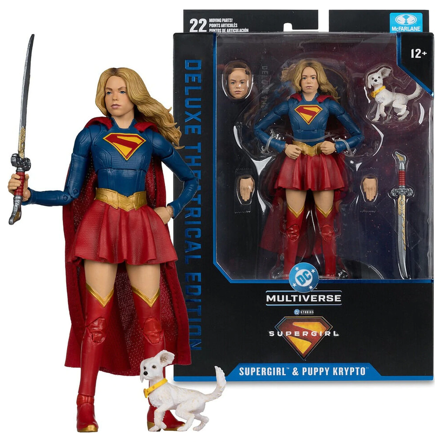 DC Comics Supergirl Deluxe Theatrical Edition figúrka Supergirl & Puppy Kripto 18cm produktová fotografia