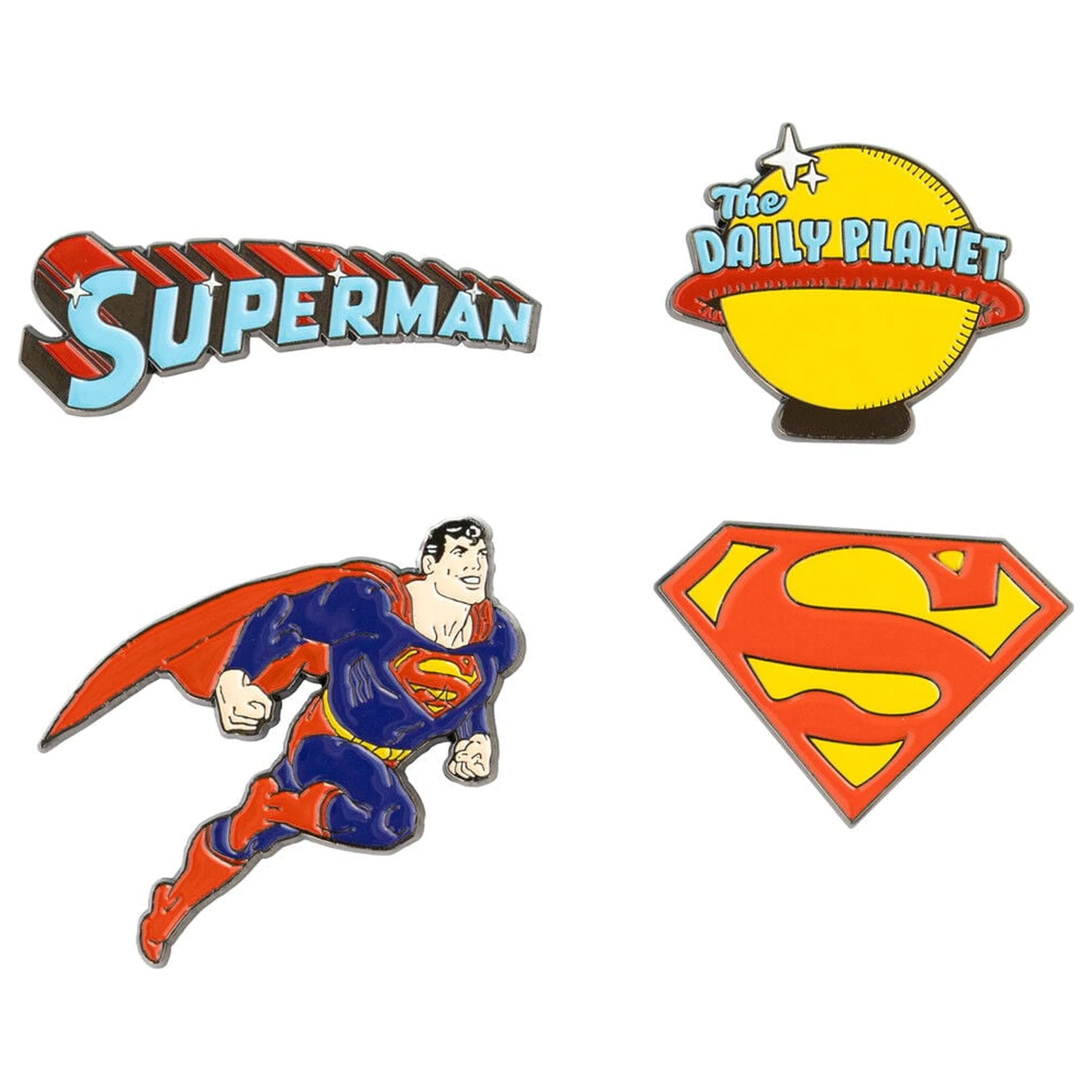 DC Comics Superman sada 4 odznakov produktová fotografia