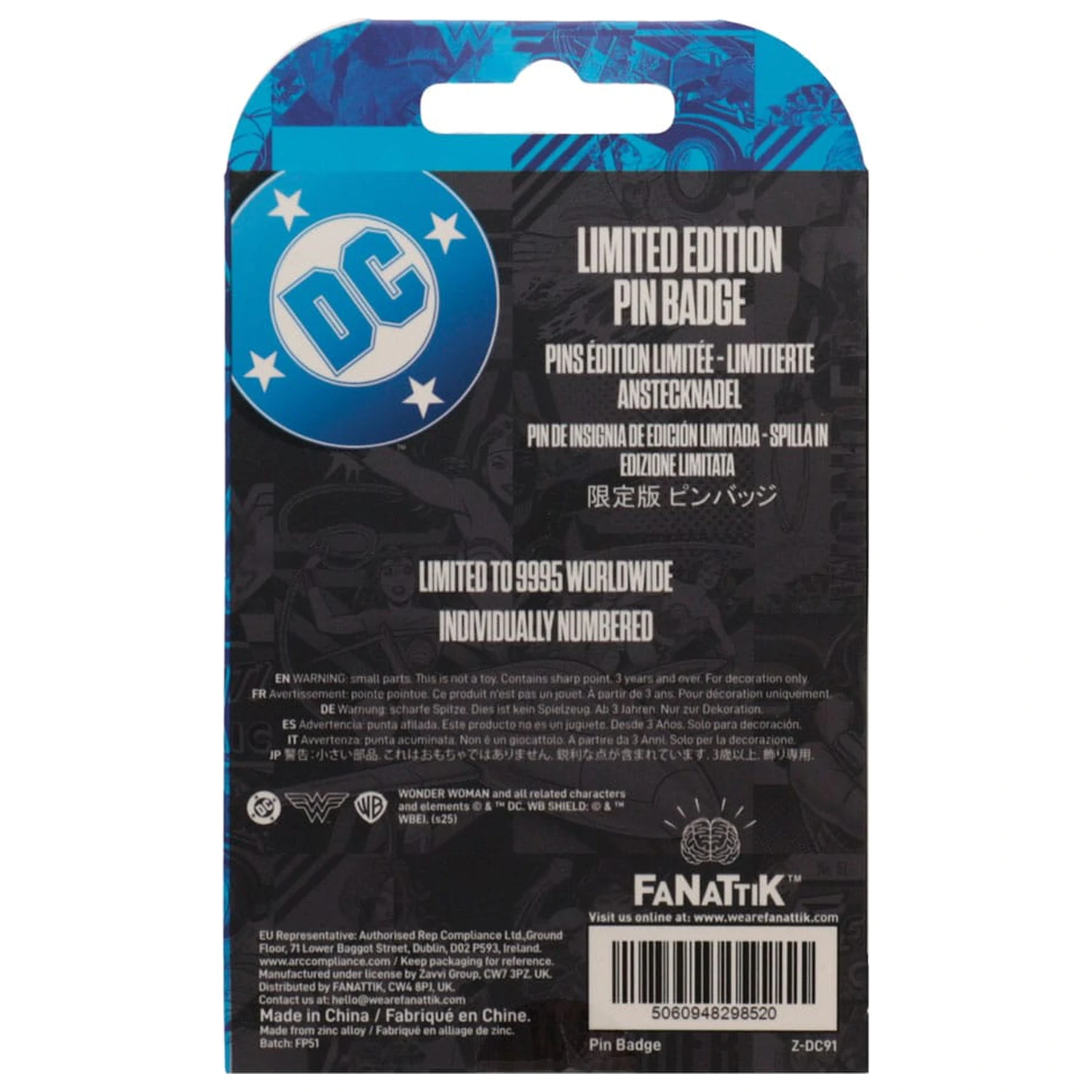 DC Comics odznak s pinom Wonder Woman Amazon Warrior Limitovaná edícia produktová fotografia