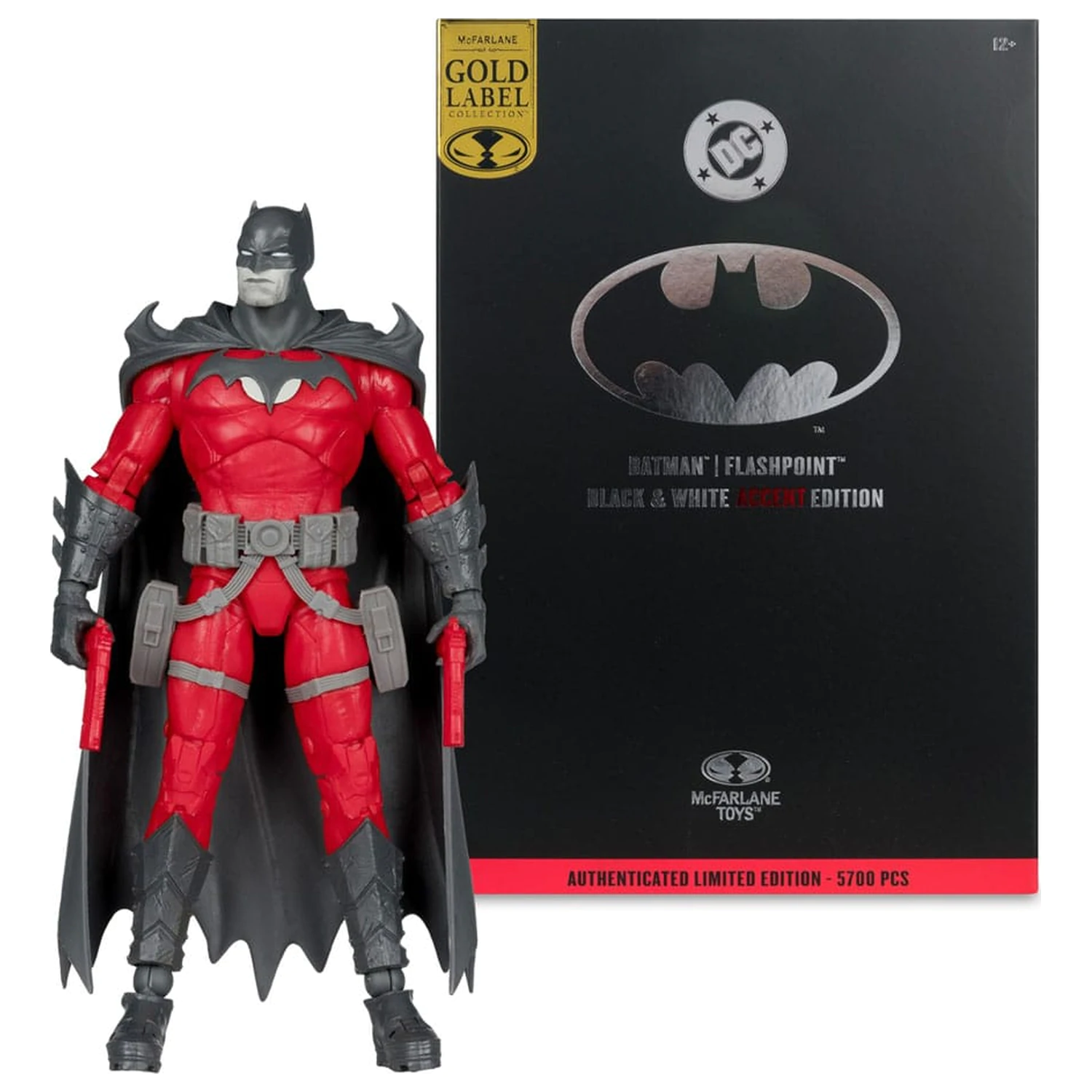 Akčná figúrka DC Multiverse Batman (Flashpoint) (Black & White Accent Edition) (Gold Label) 18 cm produktová fotografia