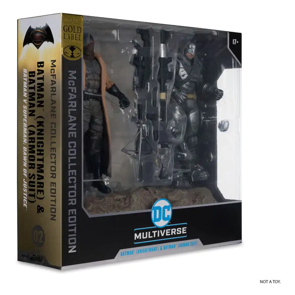 DC Multiverse McFarlane Collector Edition akčné figúrky 2-Pack #02 Batman (Knightmare) & Batman (Armor Suit) (BvS: DoJ) (Gold Label) 18 cm produktová fotografia