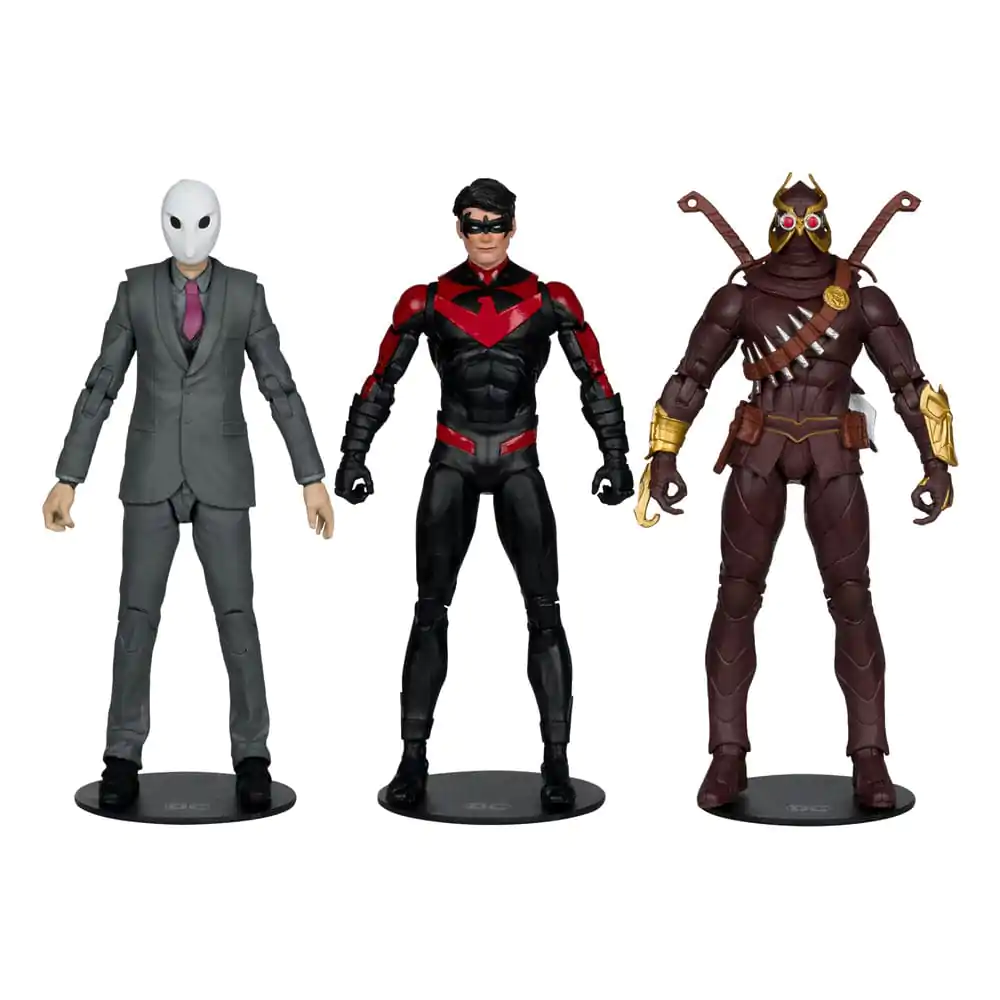 DC Multiverse Akčné figúrky 3-Pack Nightwing vs. Talon & Owl (Batman: The Court of Owls) (Gold Label) 18 cm produktová fotografia