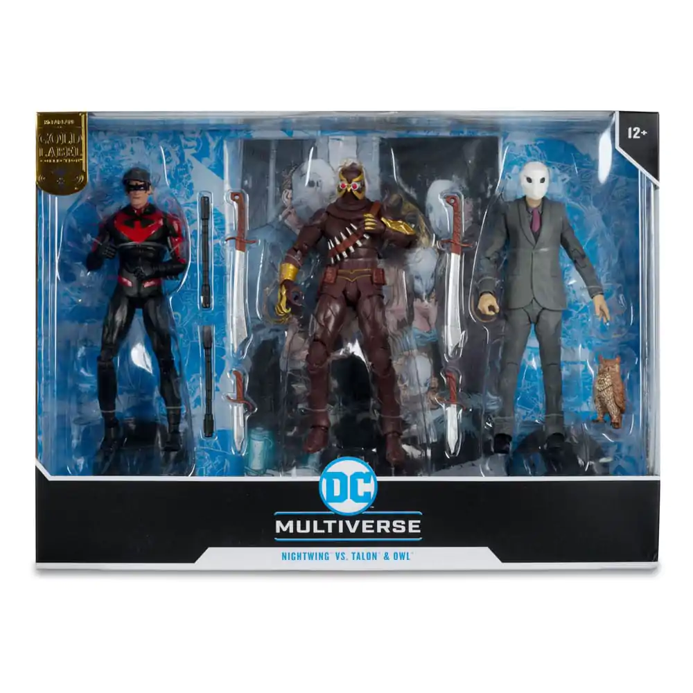 DC Multiverse Akčné figúrky 3-Pack Nightwing vs. Talon & Owl (Batman: The Court of Owls) (Gold Label) 18 cm produktová fotografia