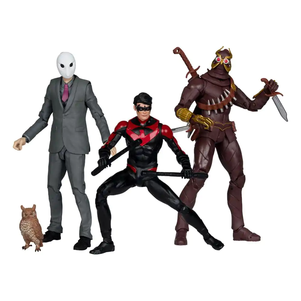 DC Multiverse Akčné figúrky 3-Pack Nightwing vs. Talon & Owl (Batman: The Court of Owls) (Gold Label) 18 cm produktová fotografia