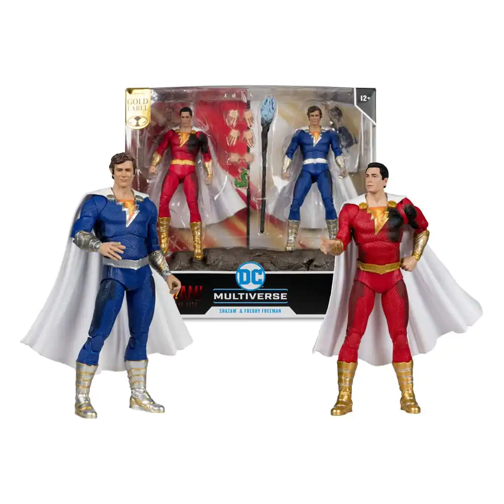 DC Multiverse akčných figúrok csomag 2 db Shazam (Battle Damage) & Freddie Freeman (Gold Label) 18 cm termékfotó