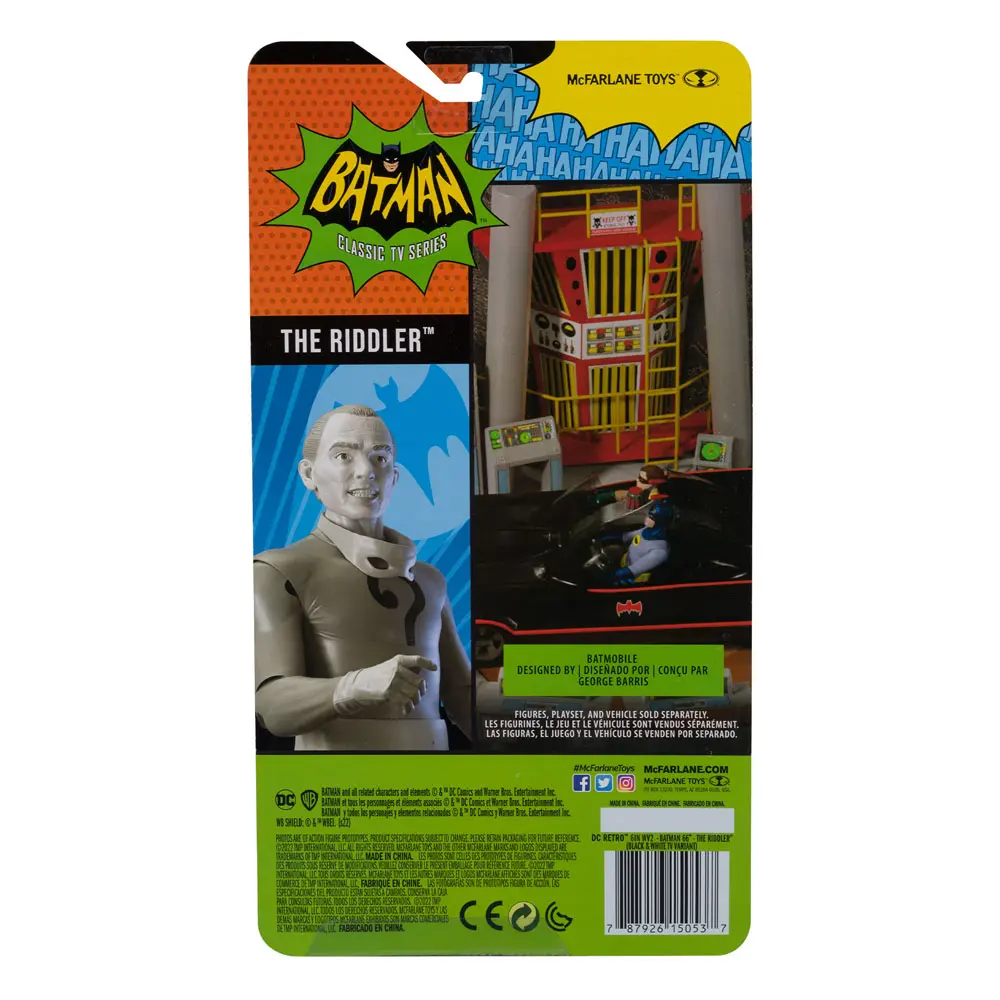 DC Retro Action figúrka Batman 66 The Riddler (Black & White TV Variant) 15 cm termékfotó