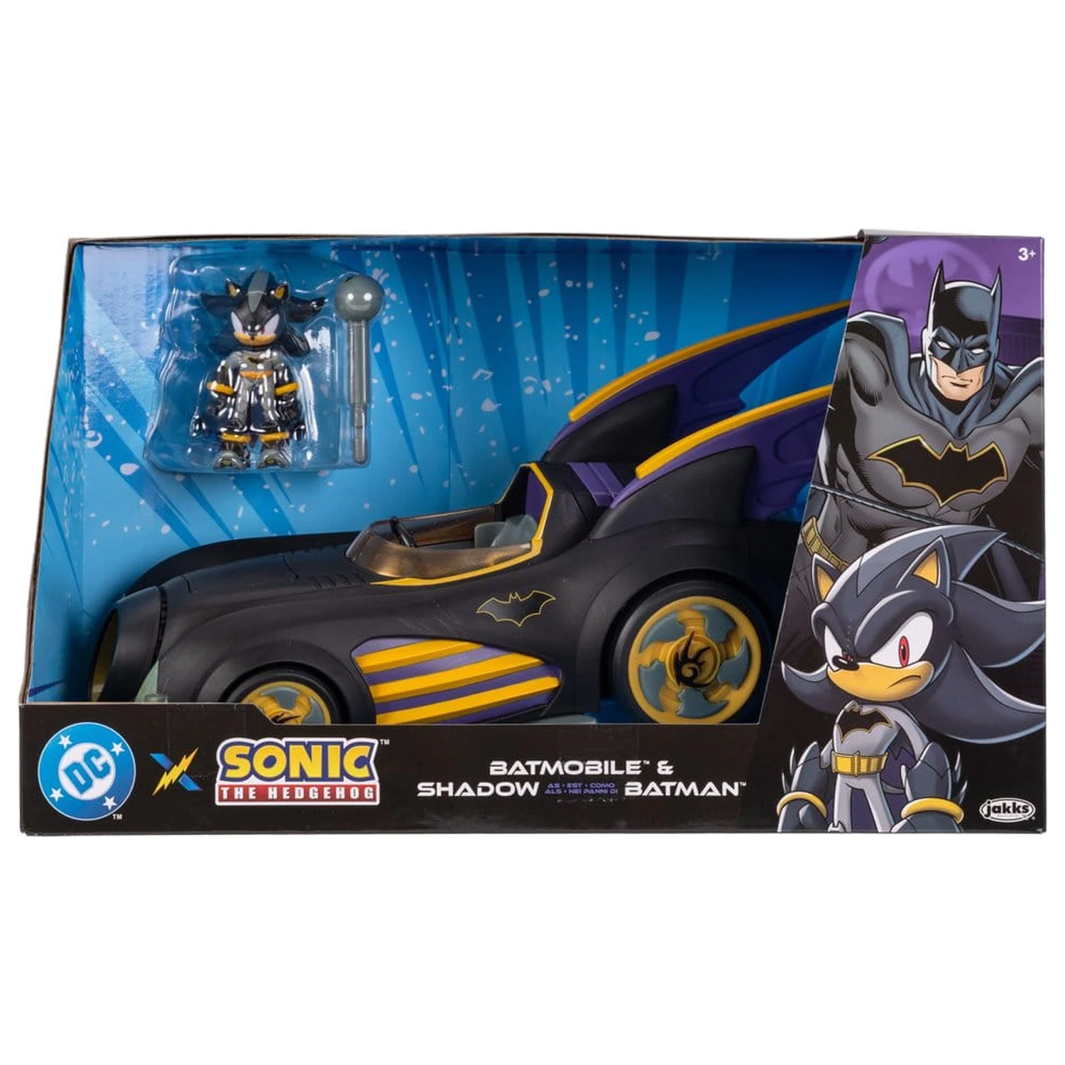 DC x Sonic - The Hedgehog akčná figúrka s vozidlom Shadow Batman & Batmobile 6 cm produktová fotografia