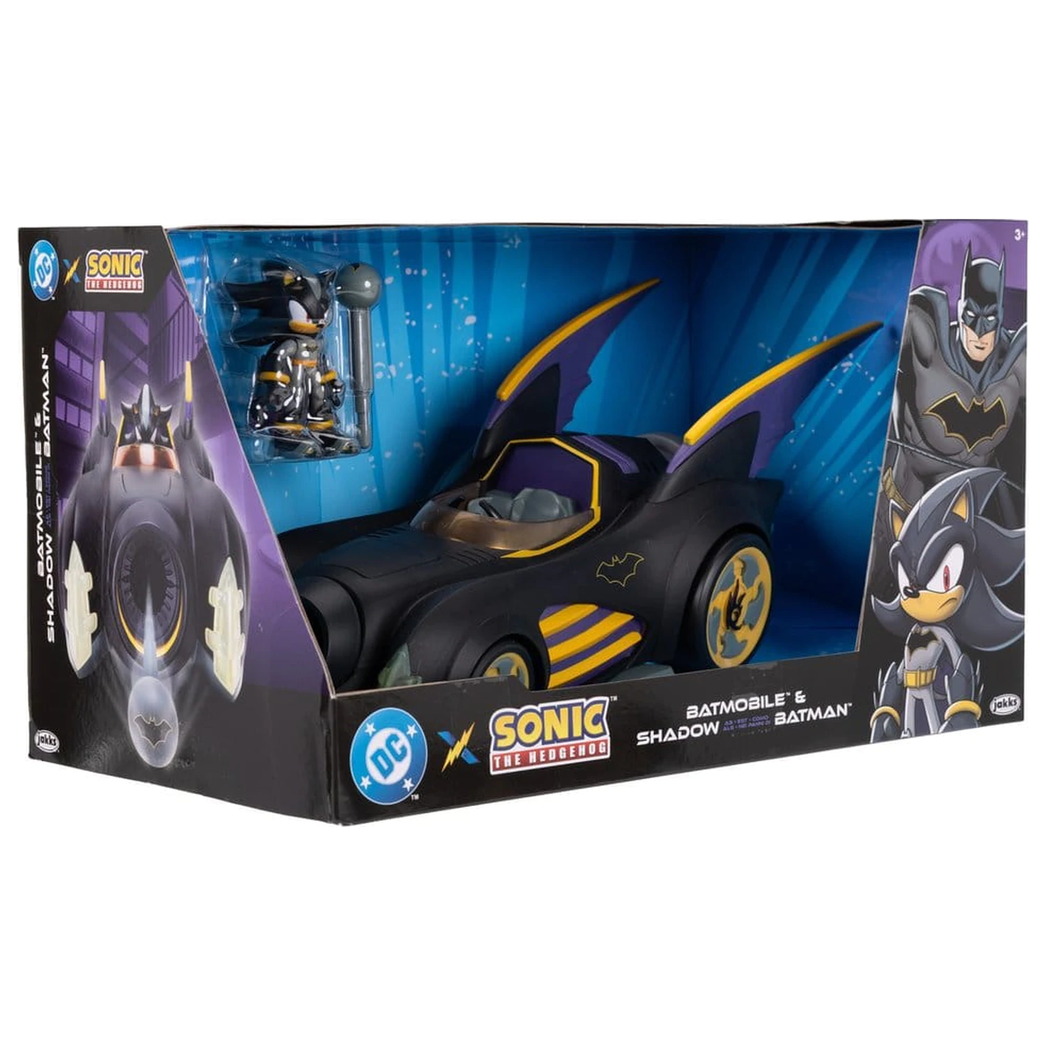 DC x Sonic - The Hedgehog akčná figúrka s vozidlom Shadow Batman & Batmobile 6 cm produktová fotografia