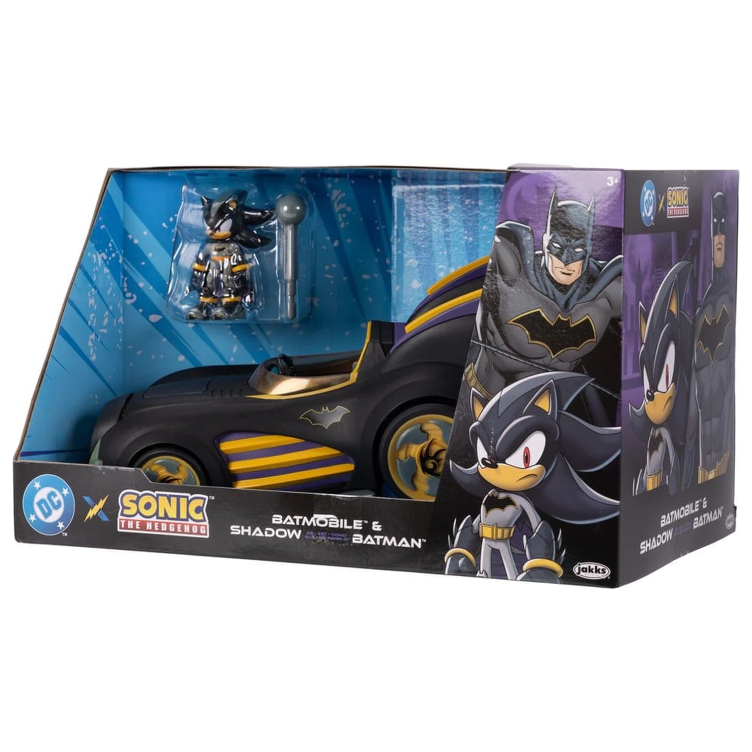 DC x Sonic - The Hedgehog akčná figúrka s vozidlom Shadow Batman & Batmobile 6 cm produktová fotografia