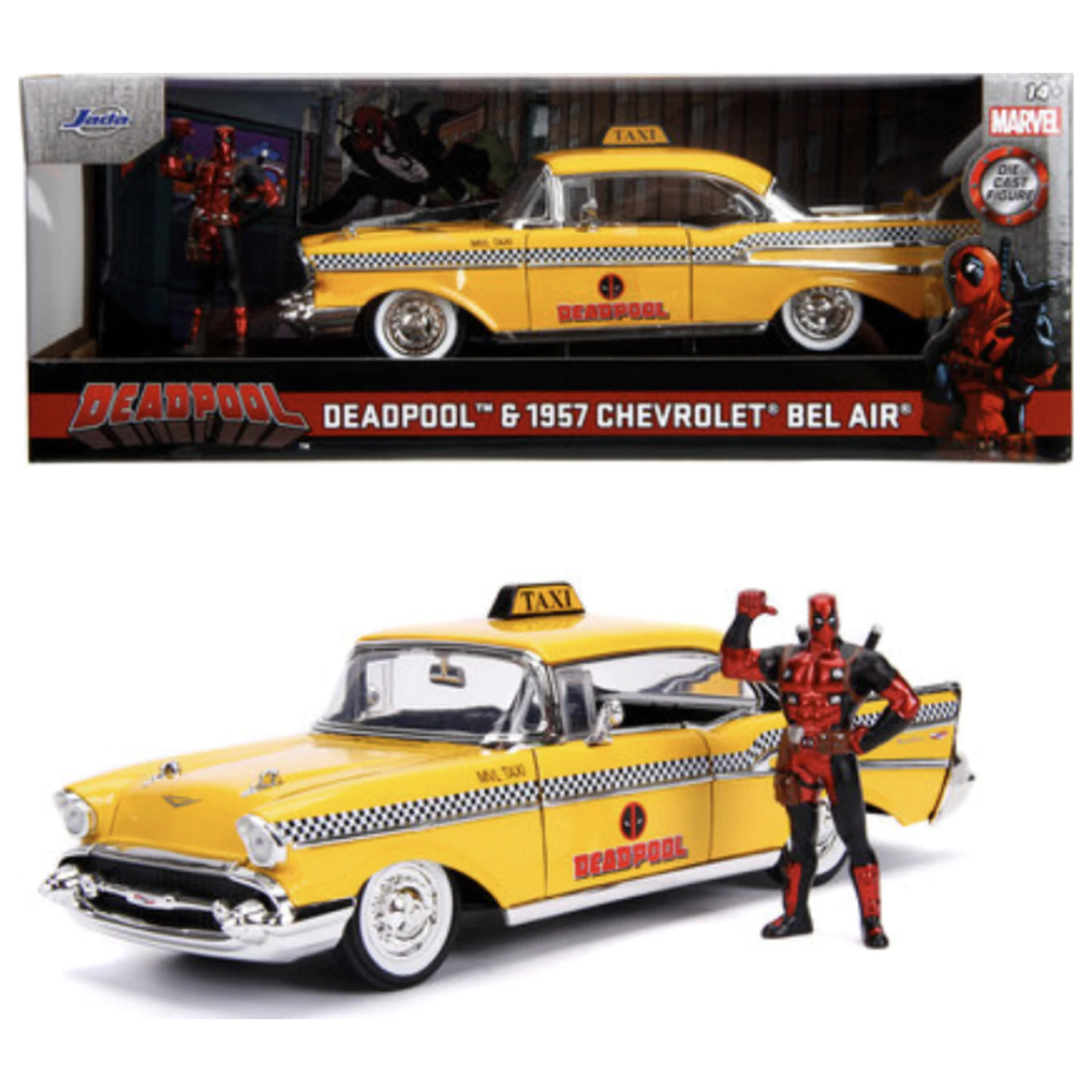 Deadpool 1957 Chevy Bel Air 1 + figúrka Deadpool 1:24 produktová fotografia