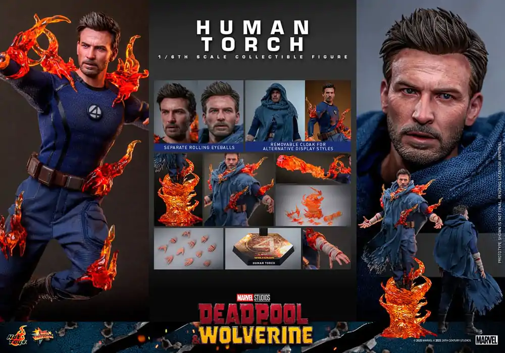 Deadpool & Wolverine Movie Masterpiece Akčná figúrka 1/6 Human Torch 31 cm produktová fotografia