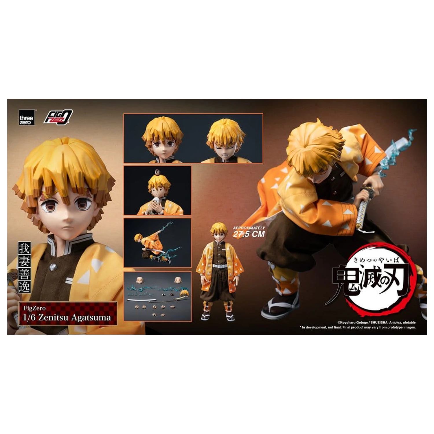 Demon Slayer: Kimetsu no Yaiba FigZero akčná figúrka 1/6 Zenitsu Agatsuma 28 cm produktová fotografia