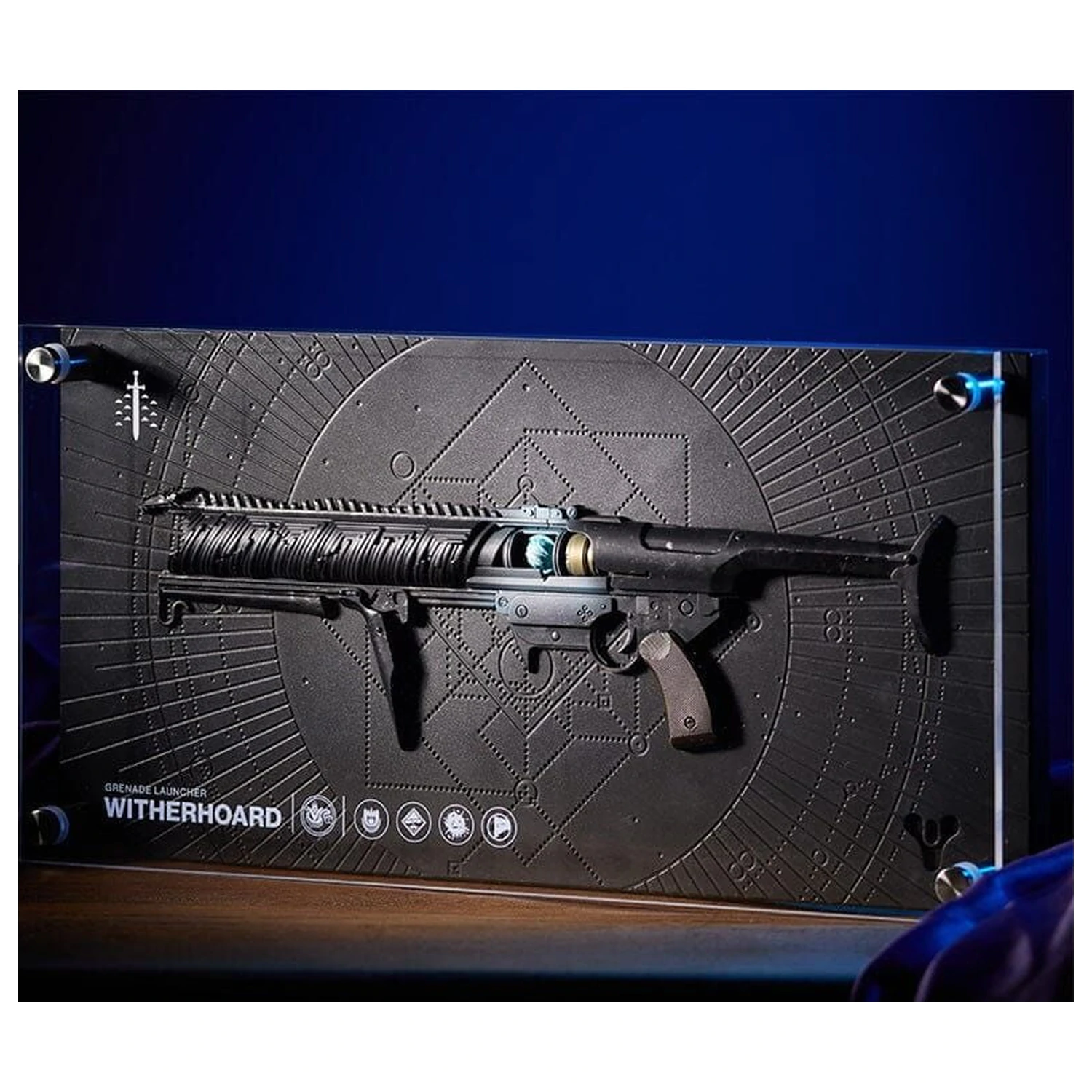 Destiny 2 Witherhoard Exotic Weapon replika plakety produktová fotografia