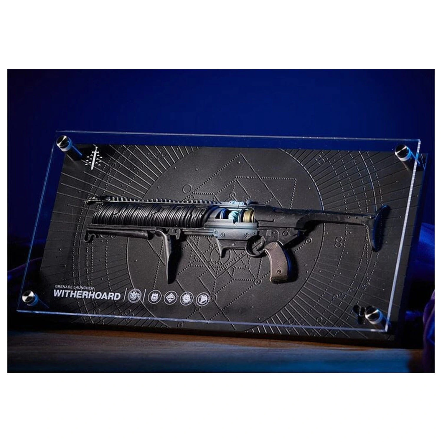 Destiny 2 Witherhoard Exotic Weapon replika plakety produktová fotografia