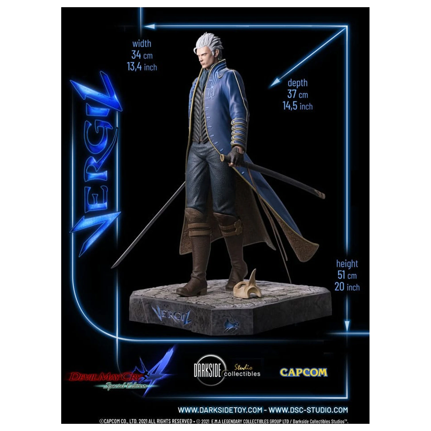 Devil May Cry 4 Prémiová Socha 1/4 Vergil 51 cm produktová fotografia