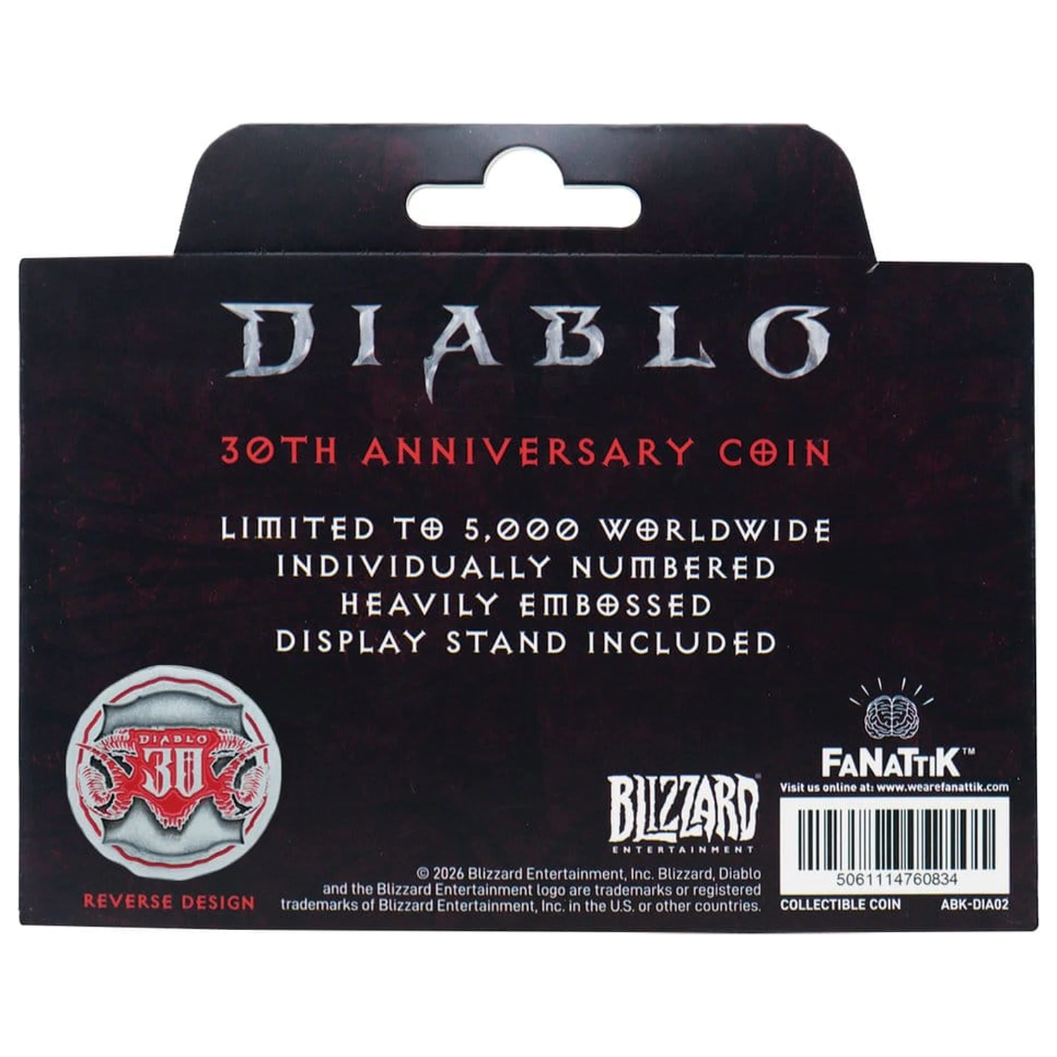 Diablo zberateľská minca 30. výročie limitovaná edícia produktová fotografia