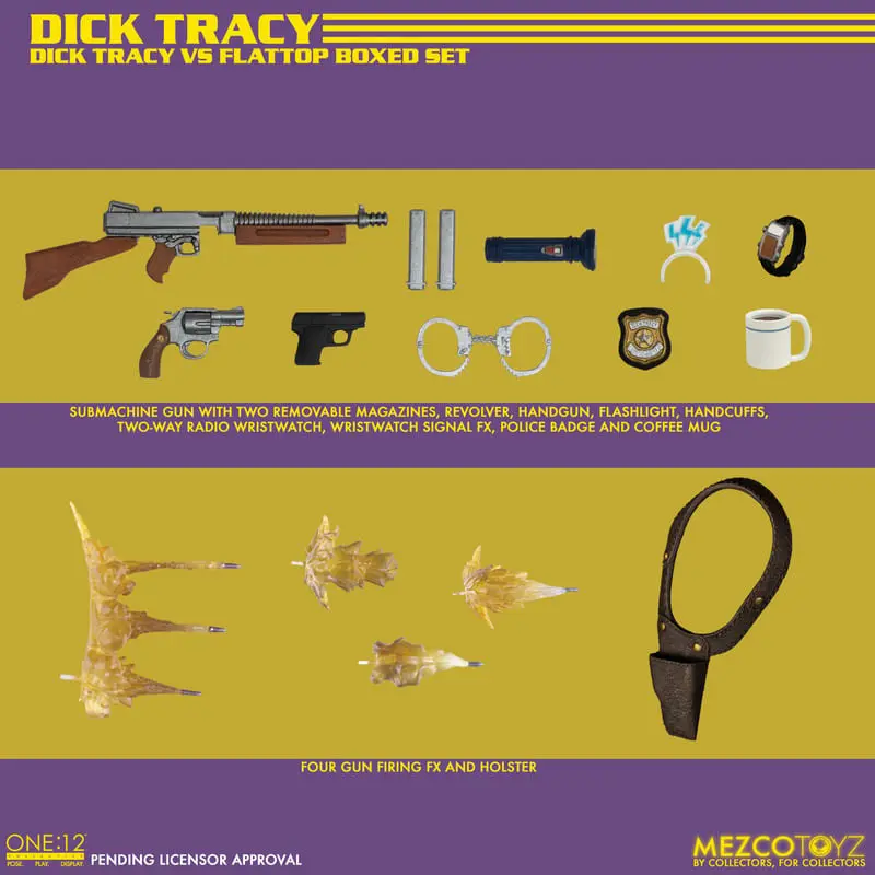 Dick Tracy akčné figúrky 1/12 Dick Tracy vs. Flattop dobozszett 17 cm termékfotó