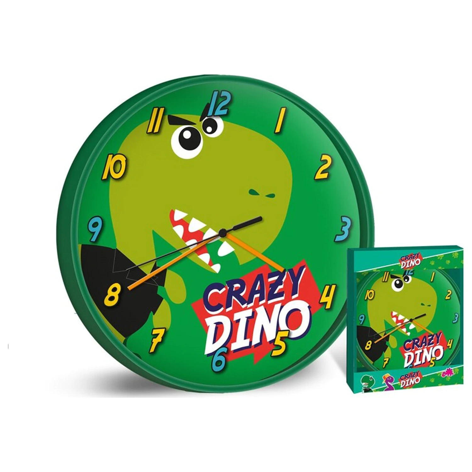 Nástenné hodiny Dinosaur Green 25 cm produktová fotografia